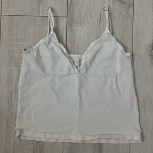 Brandy Melville White Lace-Trim Camisole